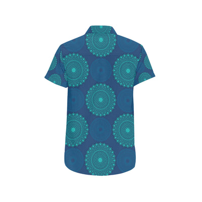 Medallion Pattern Print Design 04 Men's Short Sleeve Button Up Shirt