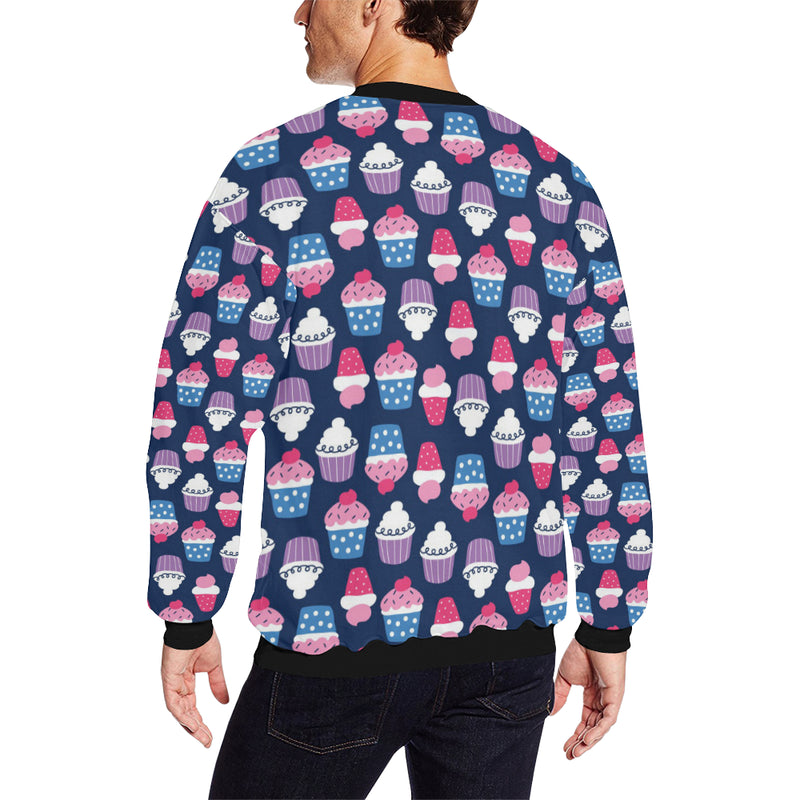 Cupcake Pattern Print Design CP04 Men Long Sleeve Sweatshirt