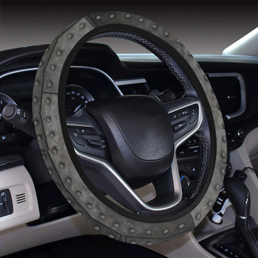 Armor Pattern Print Design 02 Steering Wheel Cover with Elastic Edge