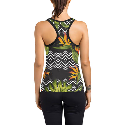 Bird Of Paradise Pattern Print Design BOP07 Women's Racerback Tank Top