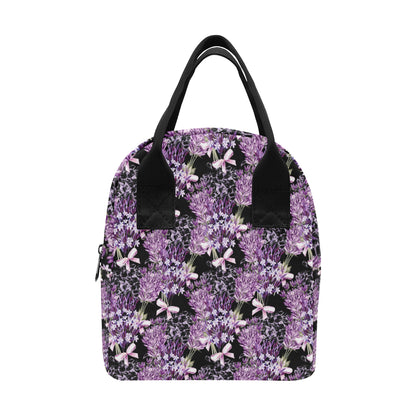 Lavender Pattern Print Design LV06 Insulated Lunch Bag