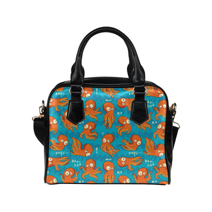 Octopus Pattern Print Design A02 Shoulder Handbag
