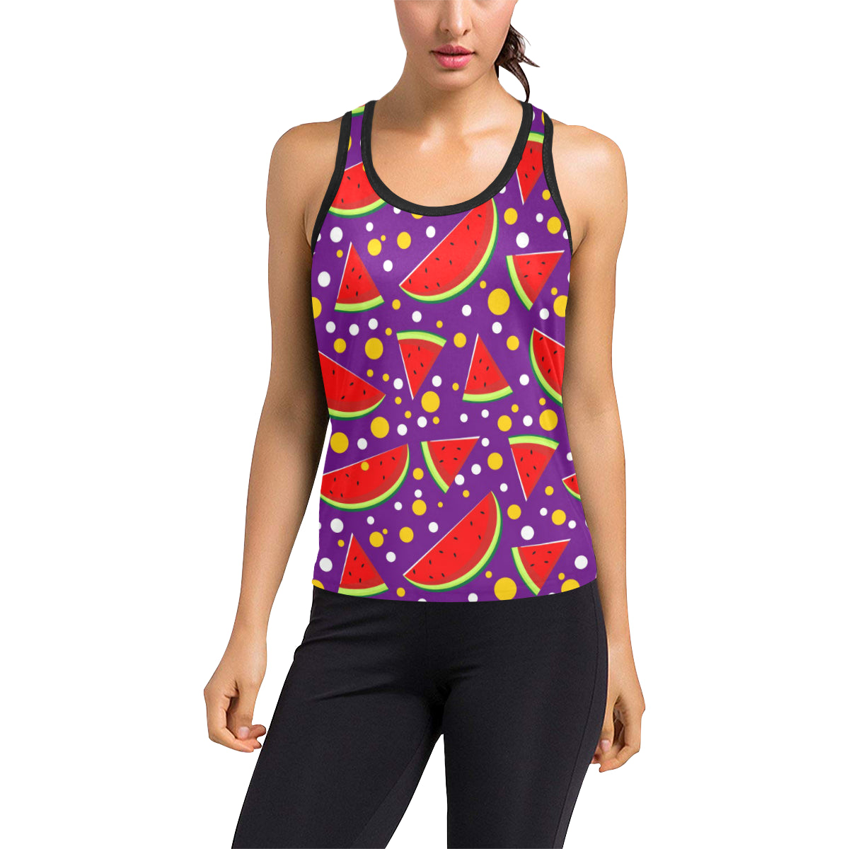 Watermelon Pattern Print Design WM010 Women's Racerback Tank Top
