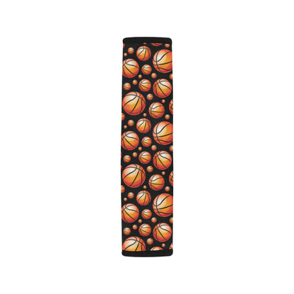 Basketball Black Background Pattern Car Seat Belt Cover