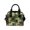 Puzzle Camo Pattern Print Design A03 Shoulder Handbag