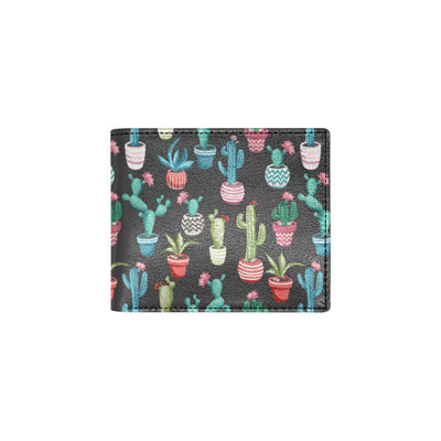 Cactus Pattern Print Design 02 Men's ID Card Wallet