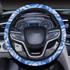 Tie Dye Blue Design Print Steering Wheel Cover with Elastic Edge