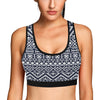 Blue White Tribal Aztec Sports Bra