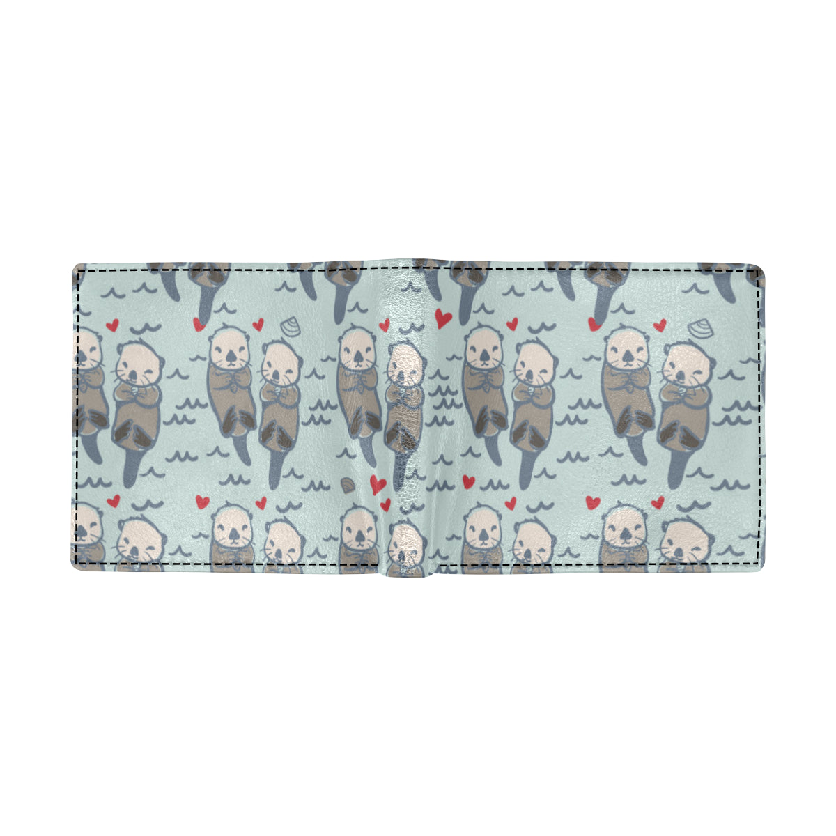 Sea Otter Pattern Print Design 03 Men's ID Card Wallet