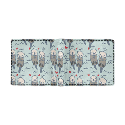 Sea Otter Pattern Print Design 03 Men's ID Card Wallet