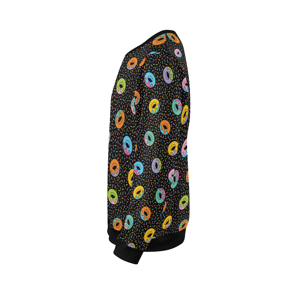 Donut Pattern Print Design DN012 Men Long Sleeve Sweatshirt