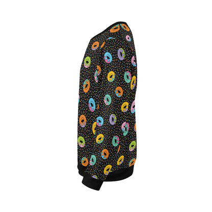 Donut Pattern Print Design DN012 Men Long Sleeve Sweatshirt