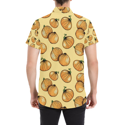 Onion Pattern Print Design A04 Men's Short Sleeve Button Up Shirt