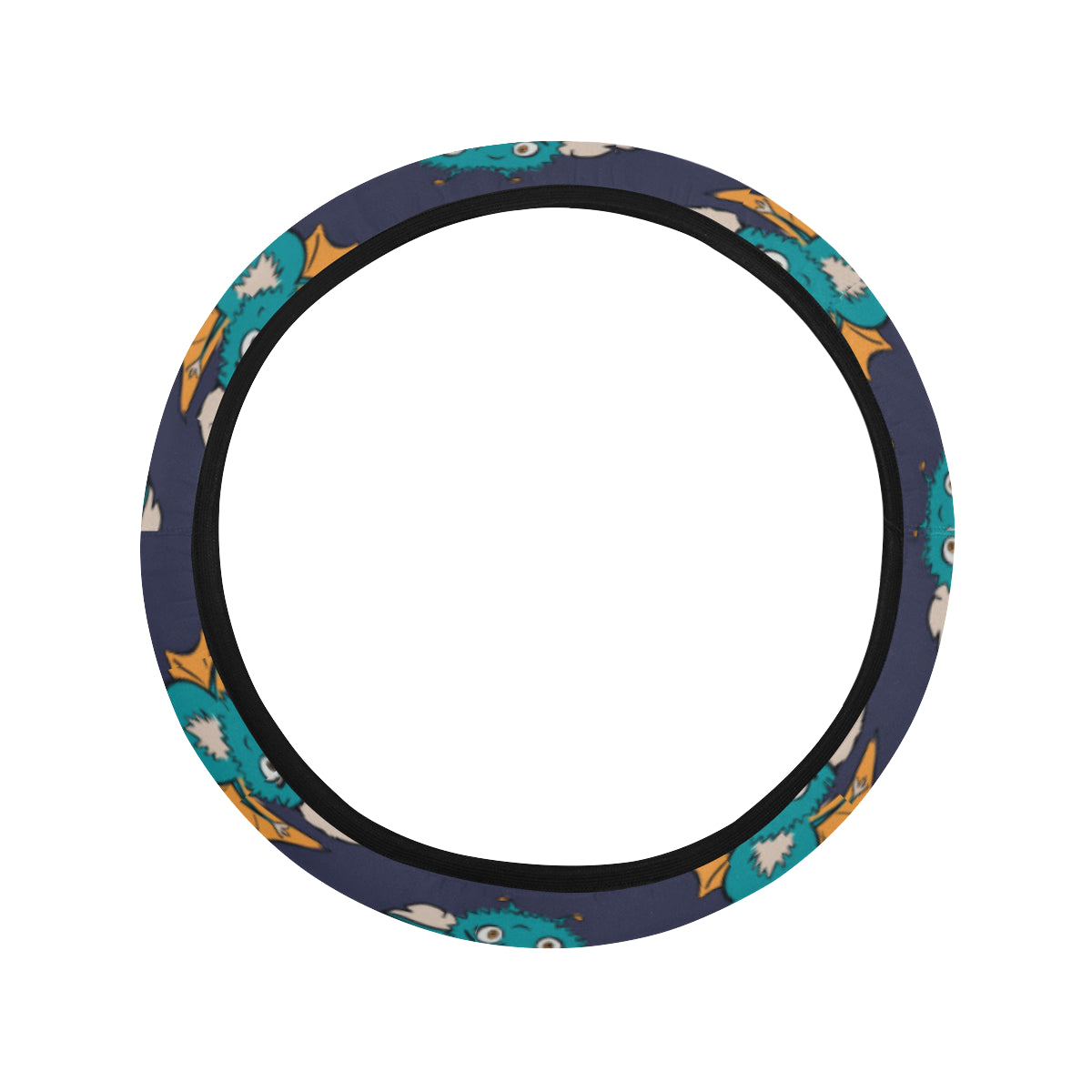 Bat Pattern Print Design 07 Steering Wheel Cover with Elastic Edge