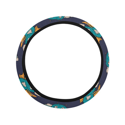 Bat Pattern Print Design 07 Steering Wheel Cover with Elastic Edge