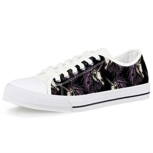 Unicorn Skull head Women Low Top Shoes