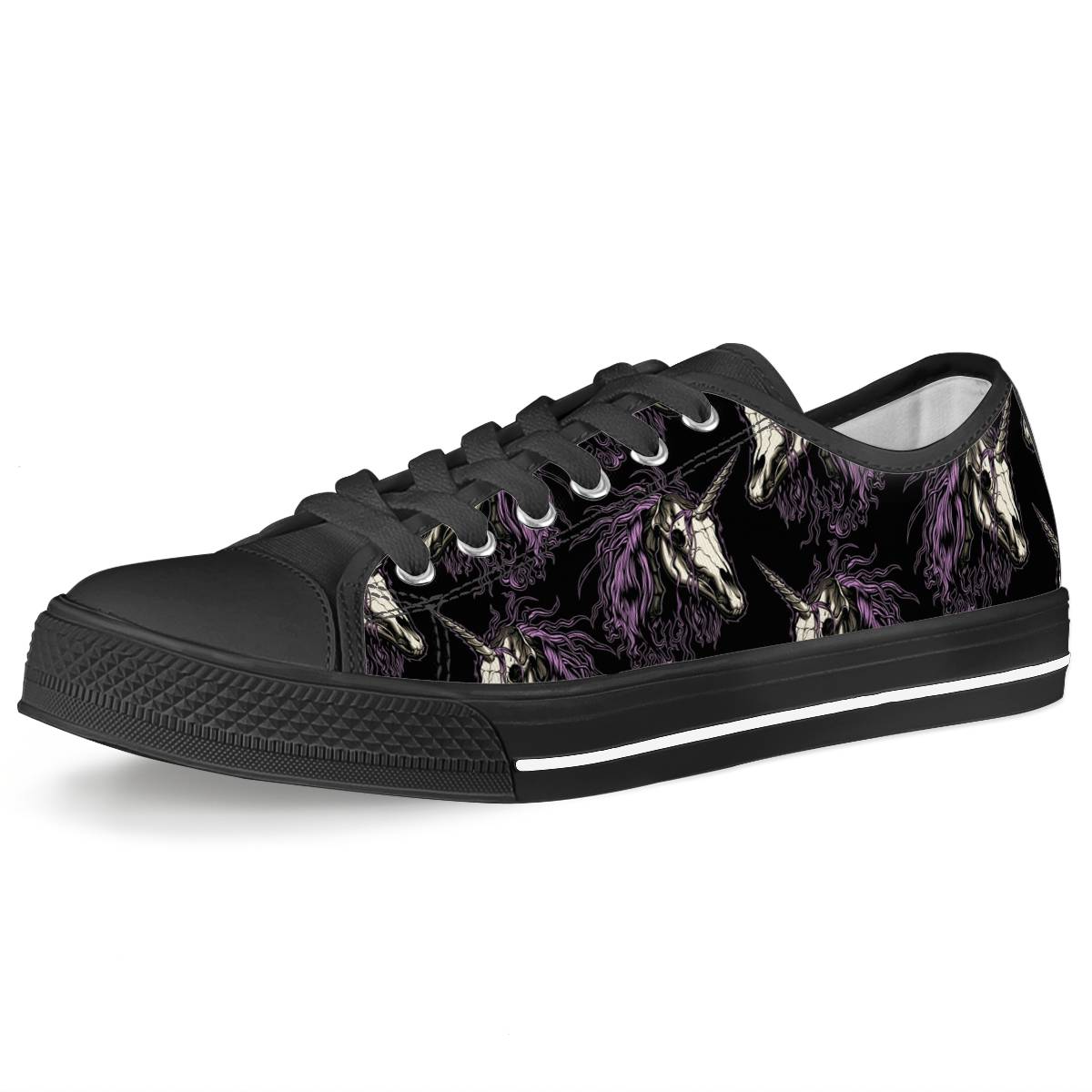 Unicorn Skull head Women Low Top Shoes