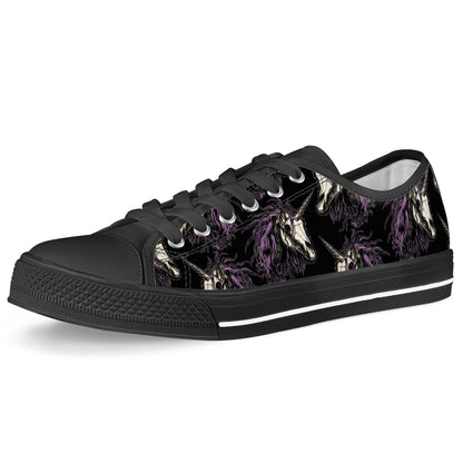 Unicorn Skull head Women Low Top Shoes