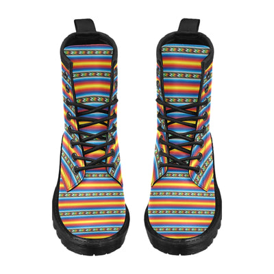 Mexican Blanket ZigZag Print Pattern Women's Boots