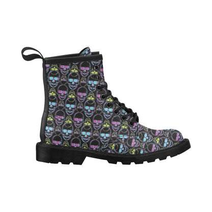Skull 3D Colorful Print Design LKS309 Women's Boots