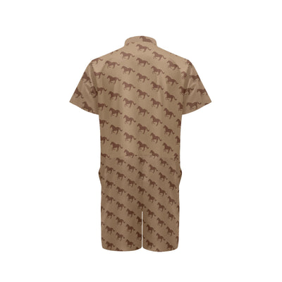 Horse Brown Print Design LKS307 Men's Romper