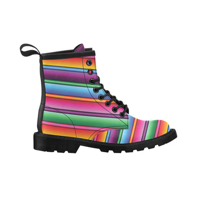 Mexican Blanket Colorful Print Pattern Women's Boots