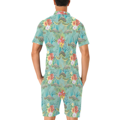 Sea Turtle Pattern Print Design T012 Men's Romper