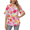 Hibiscus Pattern Print Design HB020 Women's Hawaiian Shirt