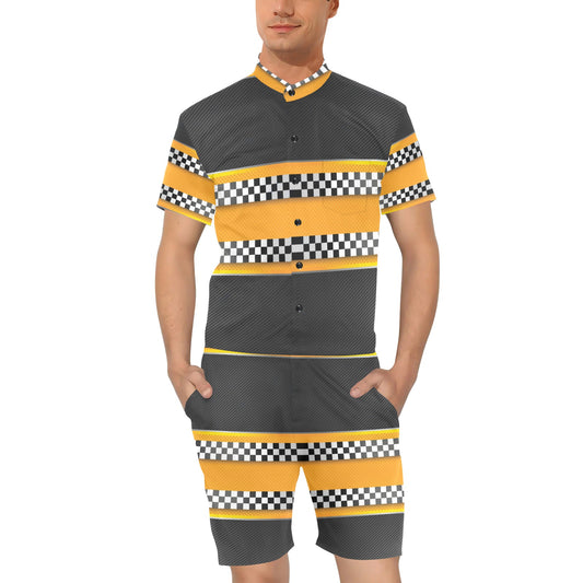 Checkered Pattern Print Design 01 Men's Romper