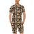 Brown Hibiscus Pattern Print Design HB06 Men's Romper