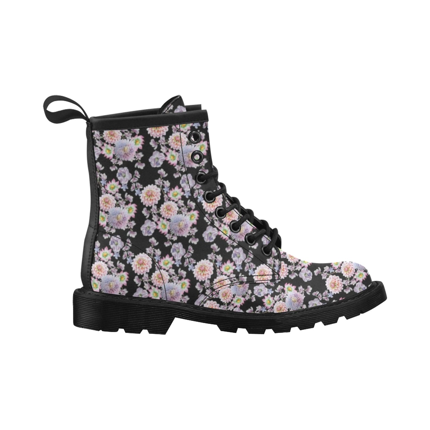Dahlia Pattern Print Design DH012 Women's Boots