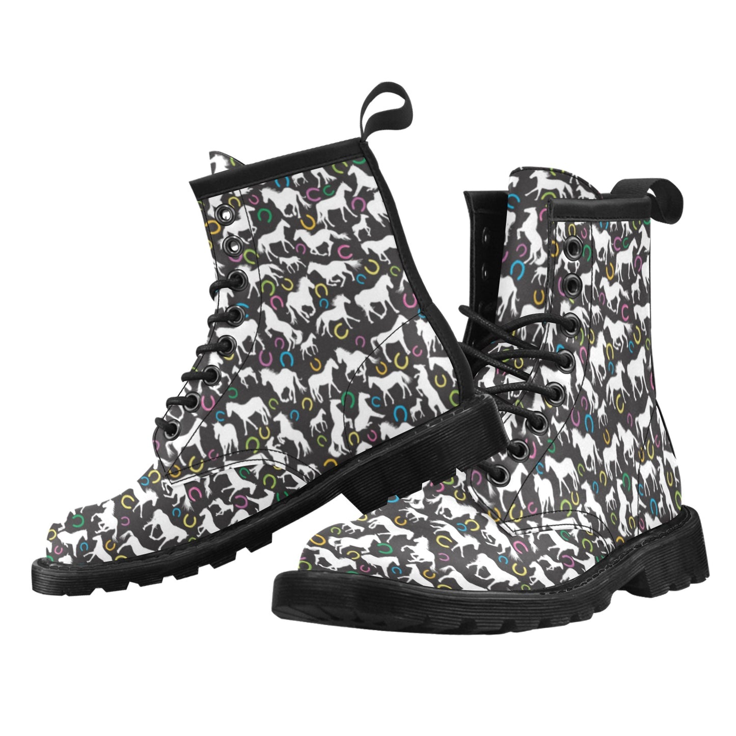 Horse Hoof Colorful Print Design LKS301 Women's Boots