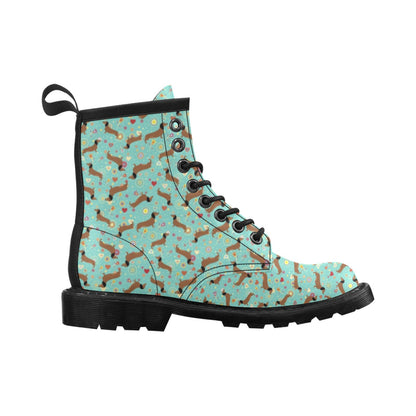 Dachshund with Floral Print Pattern Women's Boots
