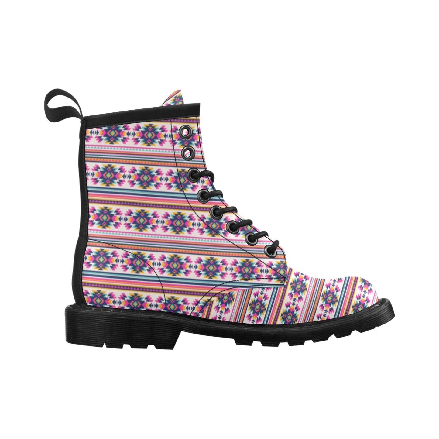 Indian Navajo Neon Themed Design Print Women's Boots