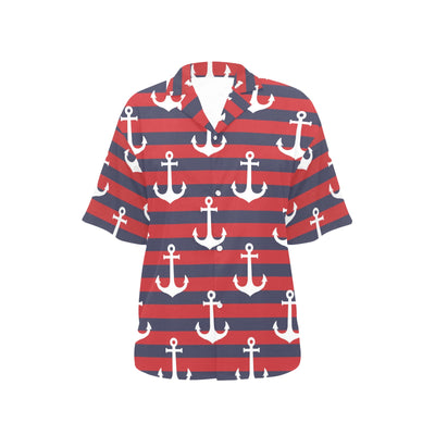 Nautical Pattern Print Design A05 Women's Hawaiian Shirt