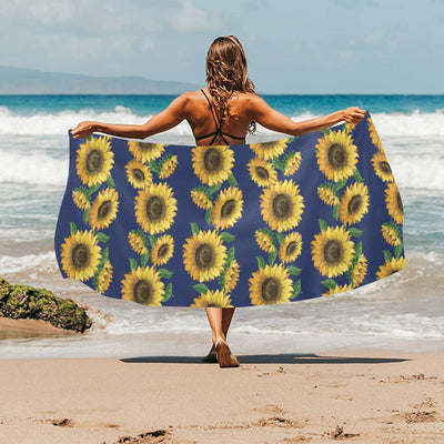 Sunflower Print Design LKS307 Beach Towel 32" x 71"