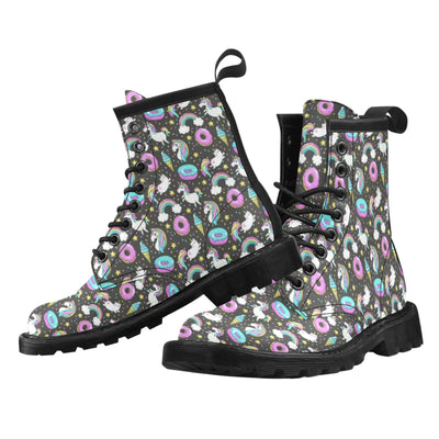 Donut Unicorn Pattern Print Design DN09 Women's Boots