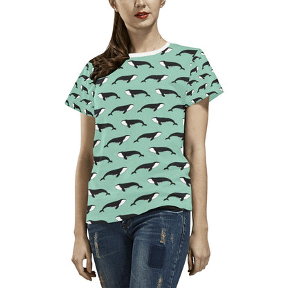 Whale Print Design LKS307 Women's  T-shirt