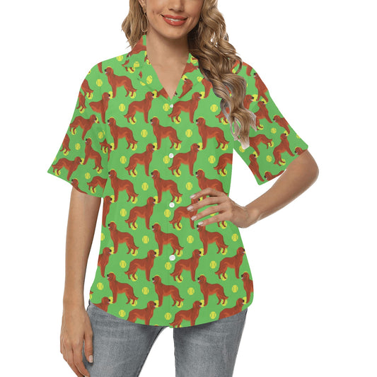 Setters Irish Print Design LKS302 Women's Hawaiian Shirt