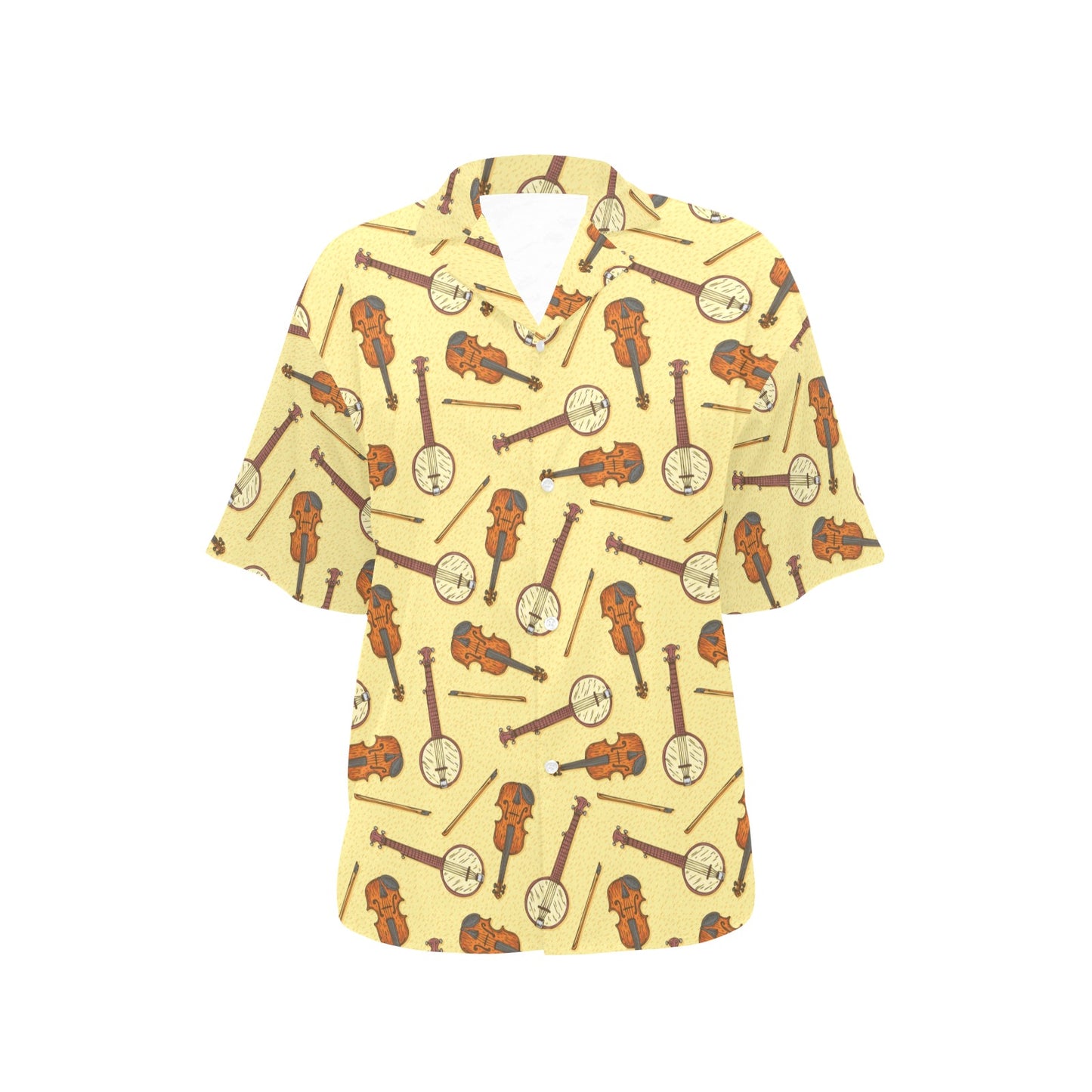 Banjo Violin Pattern Print Design 01 Women's Hawaiian Shirt