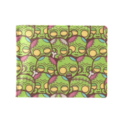 Zombie Head Design Pattern Print Men's ID Card Wallet