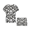 Skull Print Design LKS301 Women's Short Pajama Set