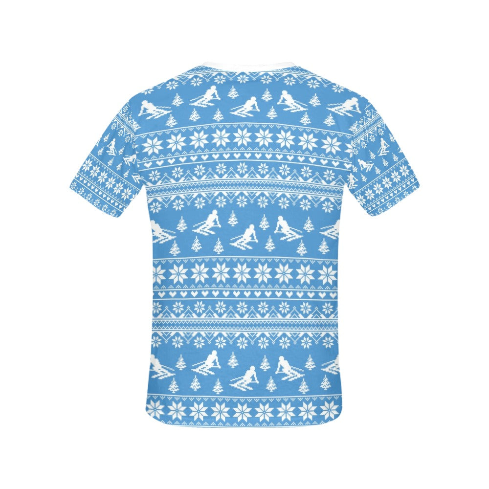 Ski Knit Pattern Print Design LKS302 Women's  T-shirt