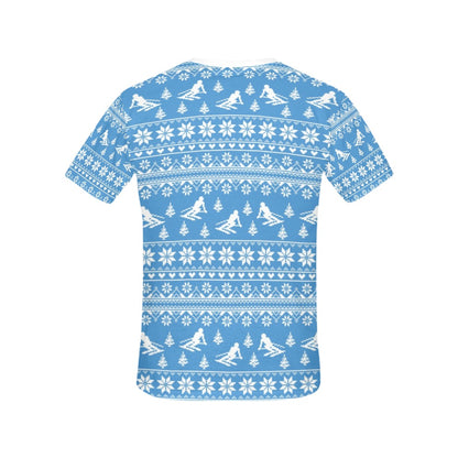 Ski Knit Pattern Print Design LKS302 Women's  T-shirt