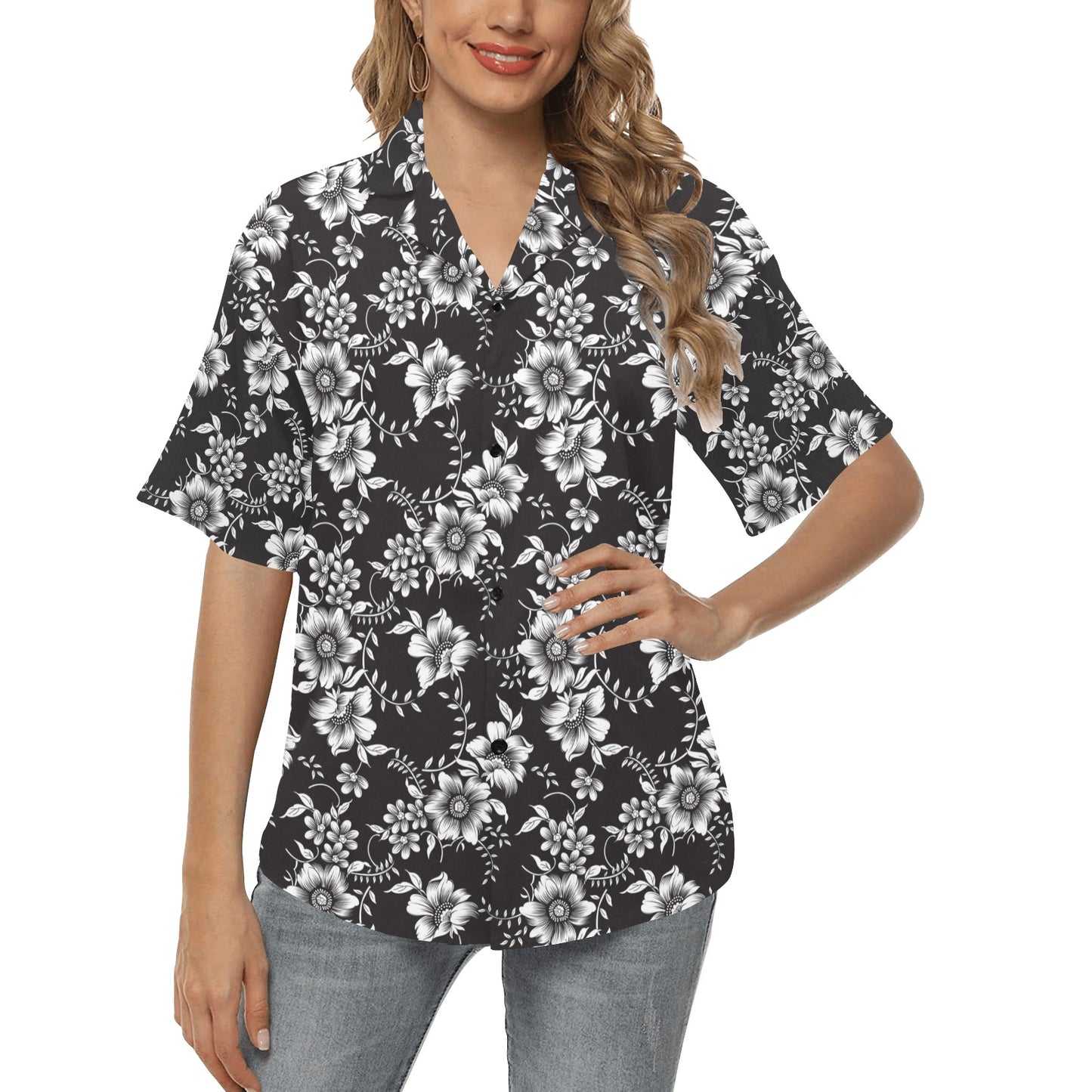 Gerberas Pattern Print Design GB02 Women's Hawaiian Shirt
