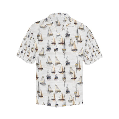 Sailboat Paint Pattern Print Design LKS307 Men's Hawaiian Shirt