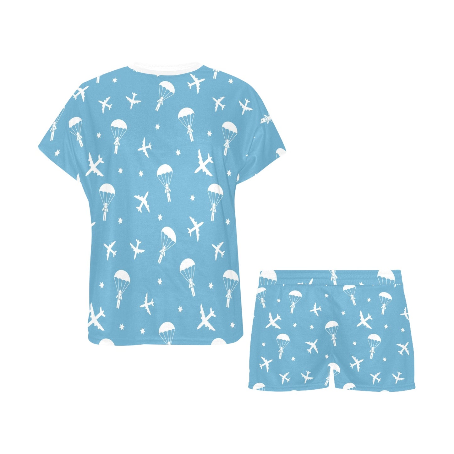 Skydiver Print Design LKS303 Women's Short Pajama Set