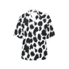 Cheetah Black Print Pattern Women's Hawaiian Shirt