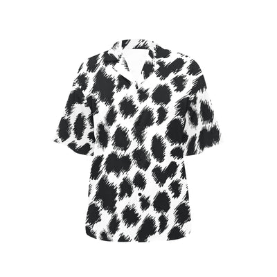 Cheetah Black Print Pattern Women's Hawaiian Shirt