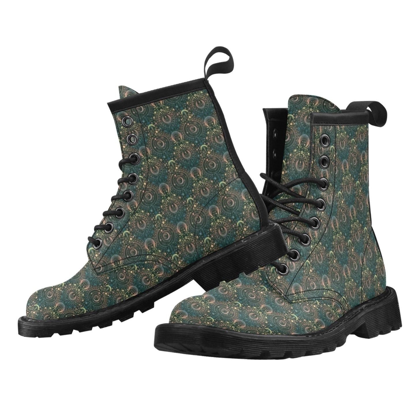 Sun Moon Print Design LKS307 Women's Boots